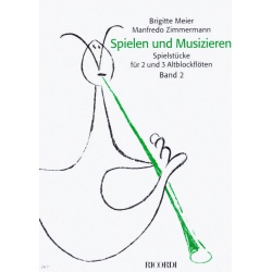 4976.  M. Zimmermann : Spielen und Musizieren. Band 2. Spielstücke für 2 und 3 Altblockflöten.