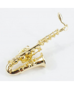 1683. Miniatúrny saxofón pozlátený s darčekovým púzdrom-spona