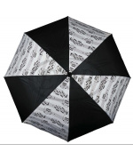 1667. Mini skladací dáždnik motív noty - čierno-biely
