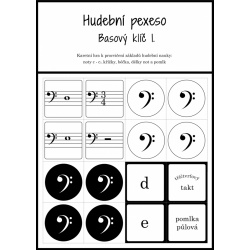 1158. Hudební pexeso - Basový klíč 1