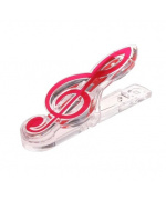 1675. Clip na noty tvar husľový kľúč - červený