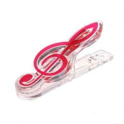 1675. Clip na noty tvar husľový kľúč - červený