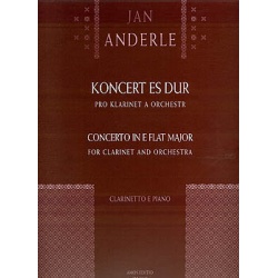 2720. J.Anderle : Koncert Es dur pro klarinet a orchestr - clarinetto e piano Amos Editio