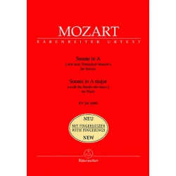 0165. W.A.Mozart : Sonata in A Major KV 331 - New with Fingerings - Urtext (Bärenreiter)