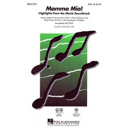 2603. M Huff : Mamma Mia ! from the Movie Soundtrack - SAB & Piano (Hal Leonard)