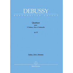 2414. C.Debussy : Quatuor Op.10 pour 2 Violons, Alto et Violoncelle (Bärenreiter)